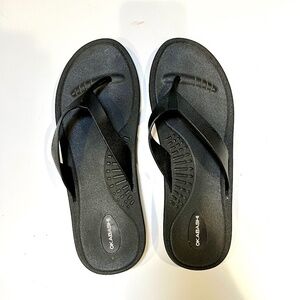 Okabashi Flip Flop Sandal Black Women' Maui  Size 10 Rubber Beach Thong Shoes